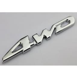 3D Metal Silver 4WD Letters Logo Badge Car Rear Trunk Emblem Sticker Decal Self-adhesive SUV Sticker Car Decoration Accessories
