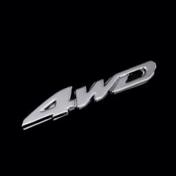 3D Metal Silver 4WD Letters Logo Badge Car Rear Trunk Emblem Sticker Decal Self-adhesive SUV Sticker Car Decoration Accessories