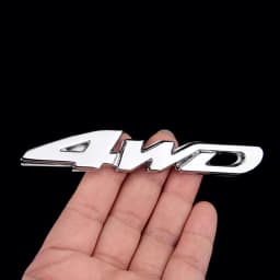 3D Metal Silver 4WD Letters Logo Badge Car Rear Trunk Emblem Sticker Decal Self-adhesive SUV Sticker Car Decoration Accessories