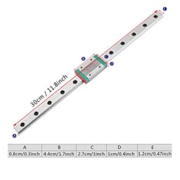 3D Printer MGN7 MGN9 MGN12 MGN15 50 100-1000mm Miniature Linear Rail Slide 1pc MGN Linear Guide +1pc MGN H / C Carriage for CNC