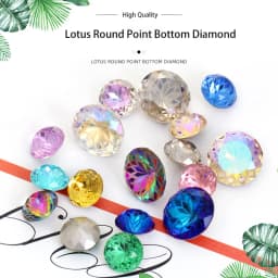 Astrobox New Lotus Round Rhinestone Crystal Stone DIY Clothing & Accessories Glass Crystal DIY Jewelry Making Loose Beads Stone