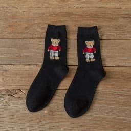Autumn and Winter Warm Wool Woman Socks Japanese Cute Cartoon Bear Socks Women Harajuku Kawaii Cute Socks