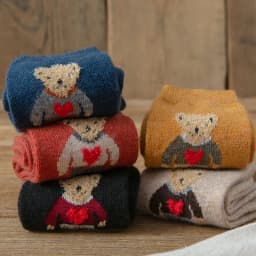 Autumn and Winter Warm Wool Woman Socks Japanese Cute Cartoon Bear Socks Women Harajuku Kawaii Cute Socks