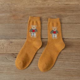 Autumn and Winter Warm Wool Woman Socks Japanese Cute Cartoon Bear Socks Women Harajuku Kawaii Cute Socks
