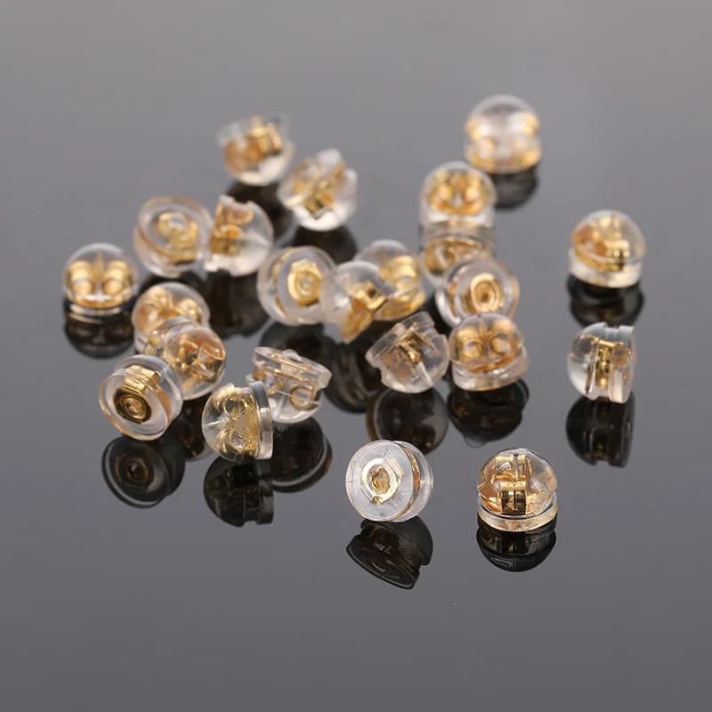 20-40pcs Silicone Rubber Ear Back Stoppers Silicone Coated Hamburger Ear Plugs For Jewelry Making DIY Earring Accessories