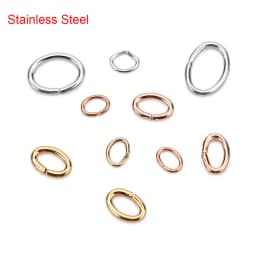 100pcs Oval Strong Stainless Steel Gold Color Jump Rings Split Rings Connectors For Jewelry Making Bracelet Necklace Findings