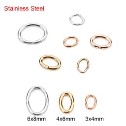 100pcs Oval Strong Stainless Steel Gold Color Jump Rings Split Rings Connectors For Jewelry Making Bracelet Necklace Findings