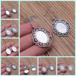 Fit 13x18mm Cabochons Oval Blank Setting Bezel Blank Cabochon Earring Base For DIY Earring Making