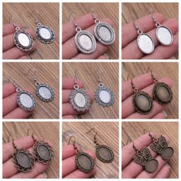 Fit 13x18mm Cabochons Oval Blank Setting Bezel Blank Cabochon Earring Base For DIY Earring Making