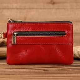 Luufan Genuine Leather Zipper Coin Wallet Men Wowen Natural Leather Small Short Purse Card Holder Cash Clutch Wallets Key Ring
