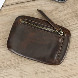 Luufan Genuine Leather Zipper Coin Wallet Men Wowen Natural Leather Small Short Purse Card Holder Cash Clutch Wallets Key Ring