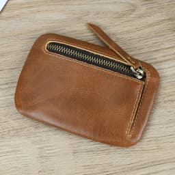 Luufan Genuine Leather Zipper Coin Wallet Men Wowen Natural Leather Small Short Purse Card Holder Cash Clutch Wallets Key Ring