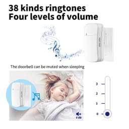 SIXWGH Wireless Doorbell No Battery Required Waterproof Self-Powered Door Bell Sets Home Outdoor Kinetic Ring Chime Doorbell