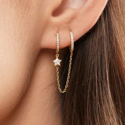 Two Hole Piercing Hoop Earrings 925 Silver Needle Crystal Crystal Chain Tassel Dangle Earrings For Women Party Wedding Jewelry