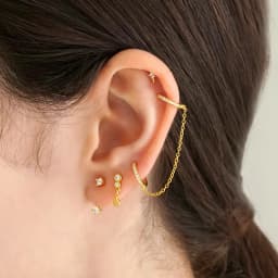 Two Hole Piercing Hoop Earrings 925 Silver Needle Crystal Crystal Chain Tassel Dangle Earrings For Women Party Wedding Jewelry