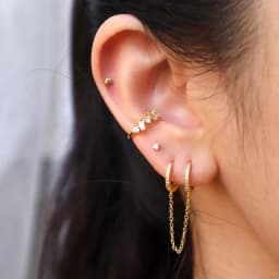 Two Hole Piercing Hoop Earrings 925 Silver Needle Crystal Crystal Chain Tassel Dangle Earrings For Women Party Wedding Jewelry