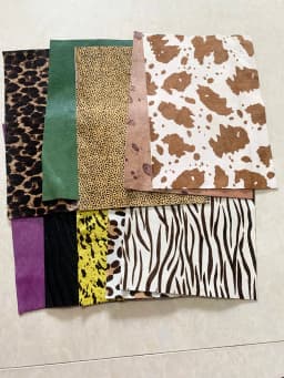 Horse Fur Cut Piece, One First Layer, Embossed Leather, Handmade, DIY, Leather Fabric