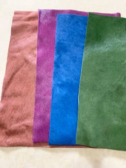Horse Fur Cut Piece, One First Layer, Embossed Leather, Handmade, DIY, Leather Fabric