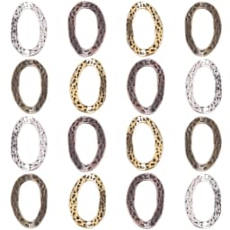 10Pcs/Lot Zinc Alloy Metal Charm Hollow Oval Pendants Jewelry Supplies For DIY Making Hoop Earrings Necklace Accessories