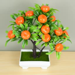 Artificial Plants Potted Green Bonsai Small Tree Grass Plants Pot Ornament Fake Flowers for Home Garden Decoration Wedding Party
