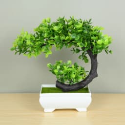 Artificial Plants Potted Green Bonsai Small Tree Grass Plants Pot Ornament Fake Flowers for Home Garden Decoration Wedding Party