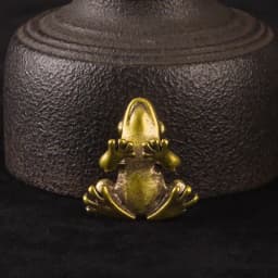Brass Small Frog Miniatures Figurines Vintage Handmade Copper Animal Toad Desktop Ornaments Home Decoration Crafts Tea Pet Decor