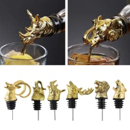 Alloy+Silicone Wine Aerator Pourer Spout Wine Decanters Elephant Wine Stoppers Decanter Pourer Liquor Decanter Bottles