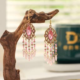 Bohemian Antique Gold Color Long Water Drop Tassel Earrings for Women Vintage Colorful Geometric Drop Dangle Earrings Jewelry