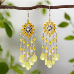Bohemian Antique Gold Color Long Water Drop Tassel Earrings for Women Vintage Colorful Geometric Drop Dangle Earrings Jewelry