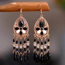 Bohemian Antique Gold Color Long Water Drop Tassel Earrings for Women Vintage Colorful Geometric Drop Dangle Earrings Jewelry