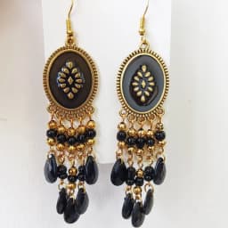 Bohemian Antique Gold Color Long Water Drop Tassel Earrings for Women Vintage Colorful Geometric Drop Dangle Earrings Jewelry