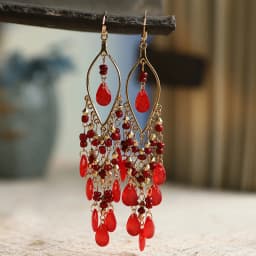 Bohemian Antique Gold Color Long Water Drop Tassel Earrings for Women Vintage Colorful Geometric Drop Dangle Earrings Jewelry