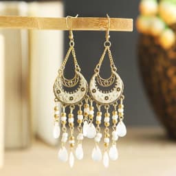 Bohemian Antique Gold Color Long Water Drop Tassel Earrings for Women Vintage Colorful Geometric Drop Dangle Earrings Jewelry