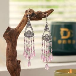 Bohemian Antique Gold Color Long Water Drop Tassel Earrings for Women Vintage Colorful Geometric Drop Dangle Earrings Jewelry