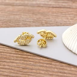 Fashion Female Luxury Crystal Round Stud Earrings Vintage Gold Color Wedding Party Jewelry Copper Zircon Crystal Stone Earrings