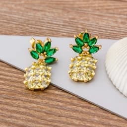 Fashion Female Luxury Crystal Round Stud Earrings Vintage Gold Color Wedding Party Jewelry Copper Zircon Crystal Stone Earrings