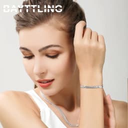 BAYTTLING 925 Sterling Silver 2 Piece 5MM Full Sideways Chain Necklace Bracelet For Women Men Fashion Jewelry Sets Wedding Gift