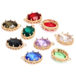 10PCS 18K Gold Color Oval Shape Charms Pendants Necklace Earrings High Quality Diy Jewelry Accessories Rosediy Official Store