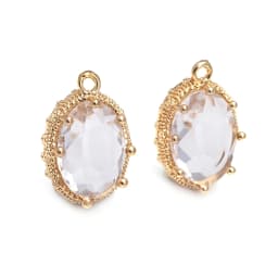 10PCS 18K Gold Color Oval Shape Charms Pendants Necklace Earrings High Quality Diy Jewelry Accessories Rosediy Official Store