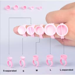 100pcs/bag Pink Pigment Caps Ring Permanent Makeup Eyebrow Tattoo Tools Cups Ink RIngs