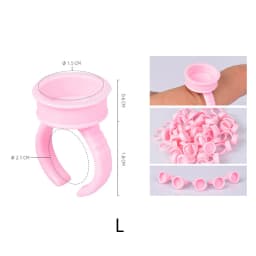100pcs/bag Pink Pigment Caps Ring Permanent Makeup Eyebrow Tattoo Tools Cups Ink RIngs