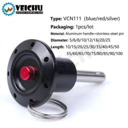VEICHU 1pcs Stainless Steel Quick Lock/Release Pins VCN111 Diameter 5/6/8/10/12/16/20mm Length 10-100mm Ball Lock Pins