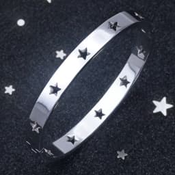 Fashion Hollow Star Gift Bangles & Bracelets For Women Party Trendy Jewelry Stainless Steel Rose Gold Color Cuff Wristband