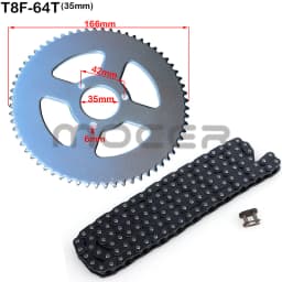 47cc 49cc T8F Chain 136 Links and 38T 44T 54T 58T 64T 74T Teeth Sprocket Kits For Mini Moto Atv Quad 2 Stroke Engine Parts