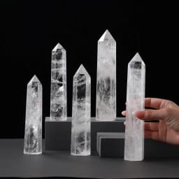 Big wand Natural Crystal Clear Quartz Transparency Quartz Point Healing Stone Hexagonal Prisms Obelisk Wand Stone Home Decor