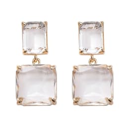Korean New Style Luxury Elegant Shiny Square Crystal Dangle Earrings for Female Party Jewelry