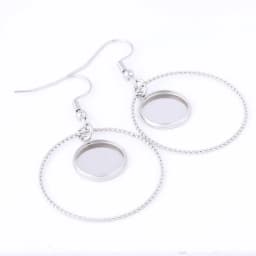 10pcs Stainless Steel charm Hoop Earring Base Blanks 12mm Cabochon Setting Bezels Diy Ear Hooks Findings