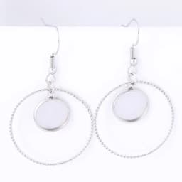 10pcs Stainless Steel charm Hoop Earring Base Blanks 12mm Cabochon Setting Bezels Diy Ear Hooks Findings