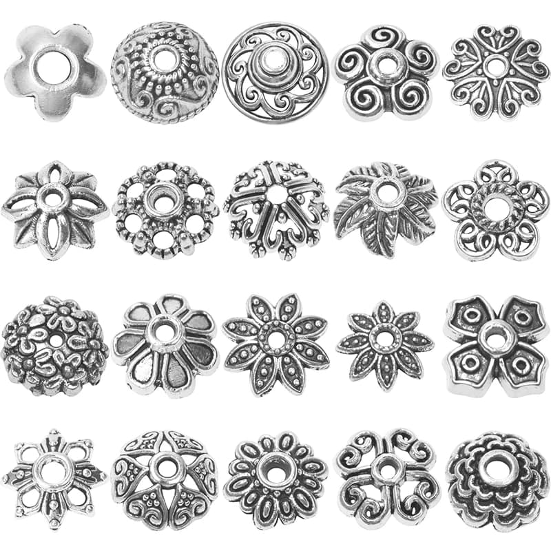 100pcs Material For Pendants Bead Cap Charms For Jewelry Making Pendant DIY Accessories Flower Base Wholesale Items For Business