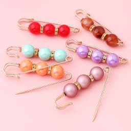 3pcs/Lot Colourful Pearl Brooch Buttons Snap Fastener Skirt Pin Adjustable Diamond-encrusted Pin Waist Decorative Button